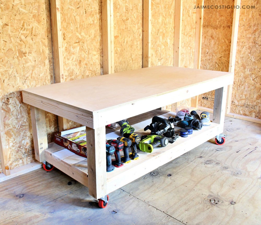 low workbench with wheels