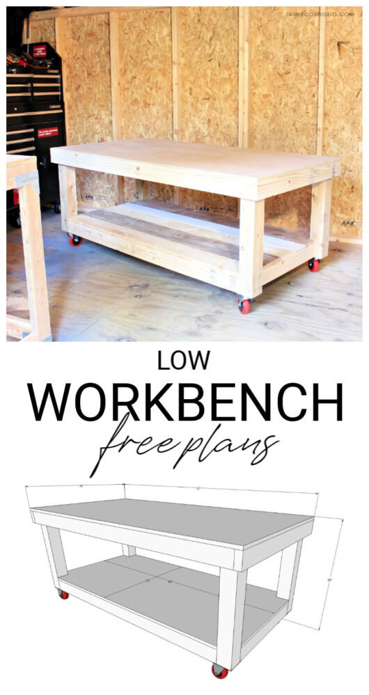 DIY Low Workbench Free Plans - Jaime Costiglio