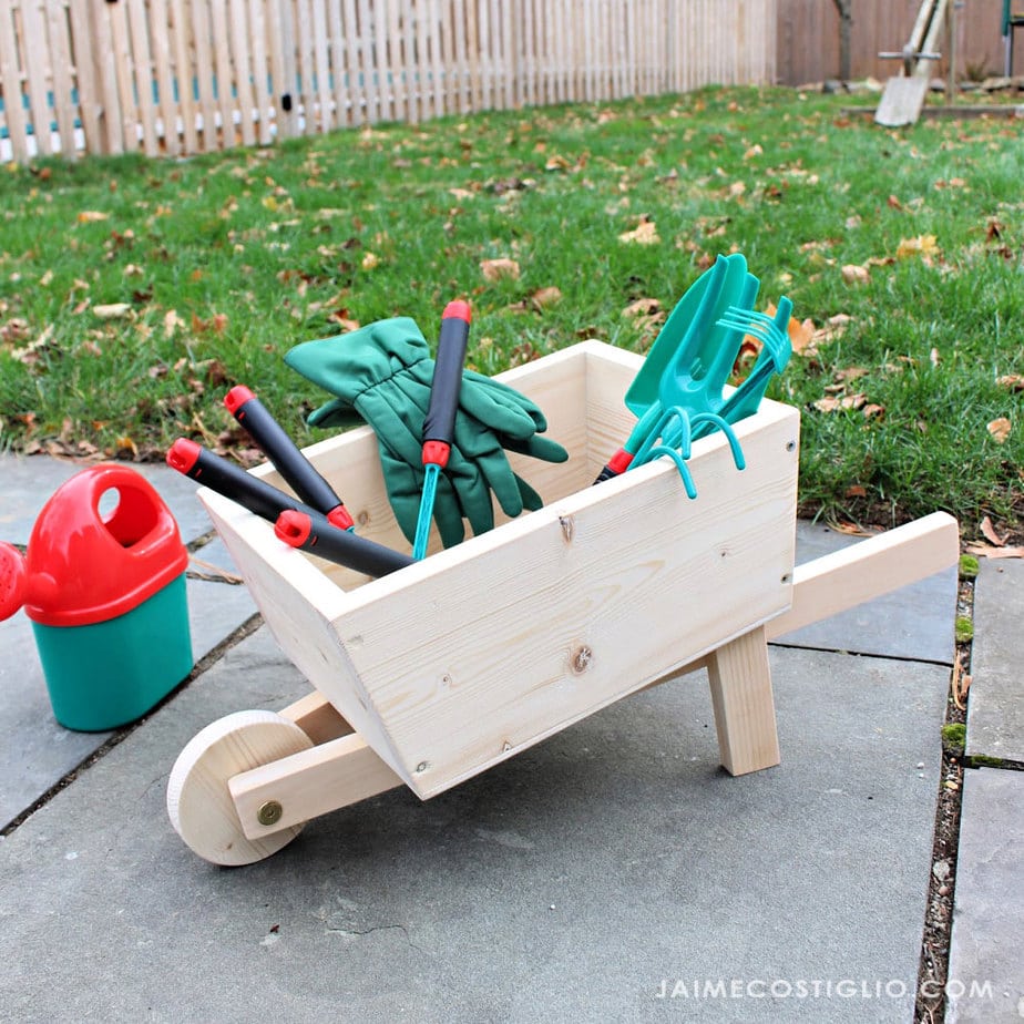 HAPPYGRILL Kids Wheelbarrow Yard Rover Steel Tray Cart Metal Construction Toys Kart Garden Wheelbarrow for Toddlers Kids Play Tool 