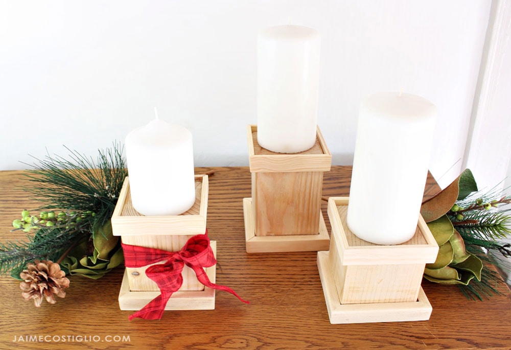 diy wood candle holders