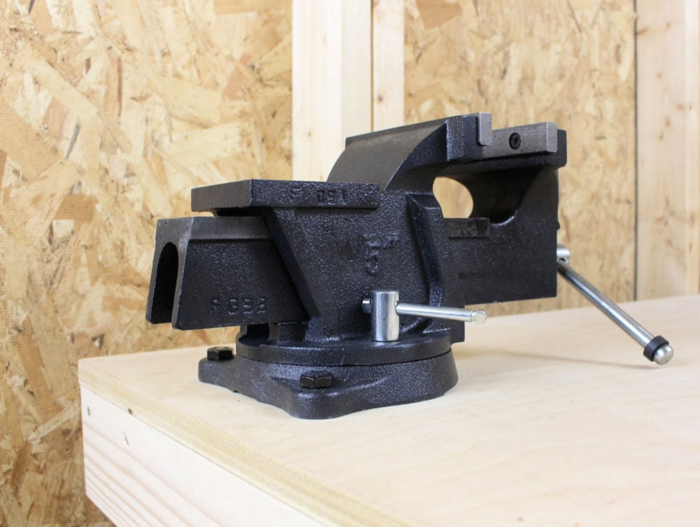vise attached to workbench