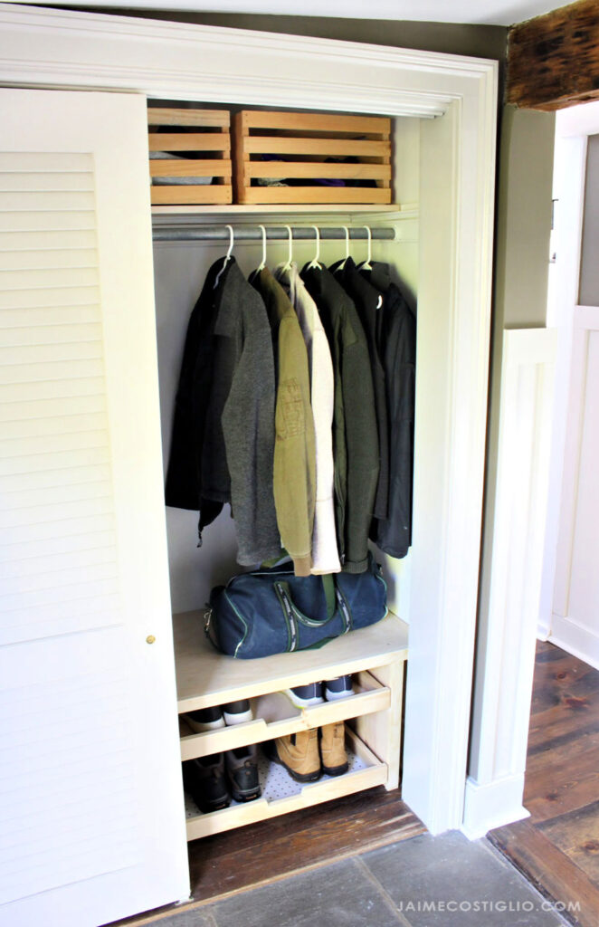 DIY Closet Shoe Trays - Jaime Costiglio