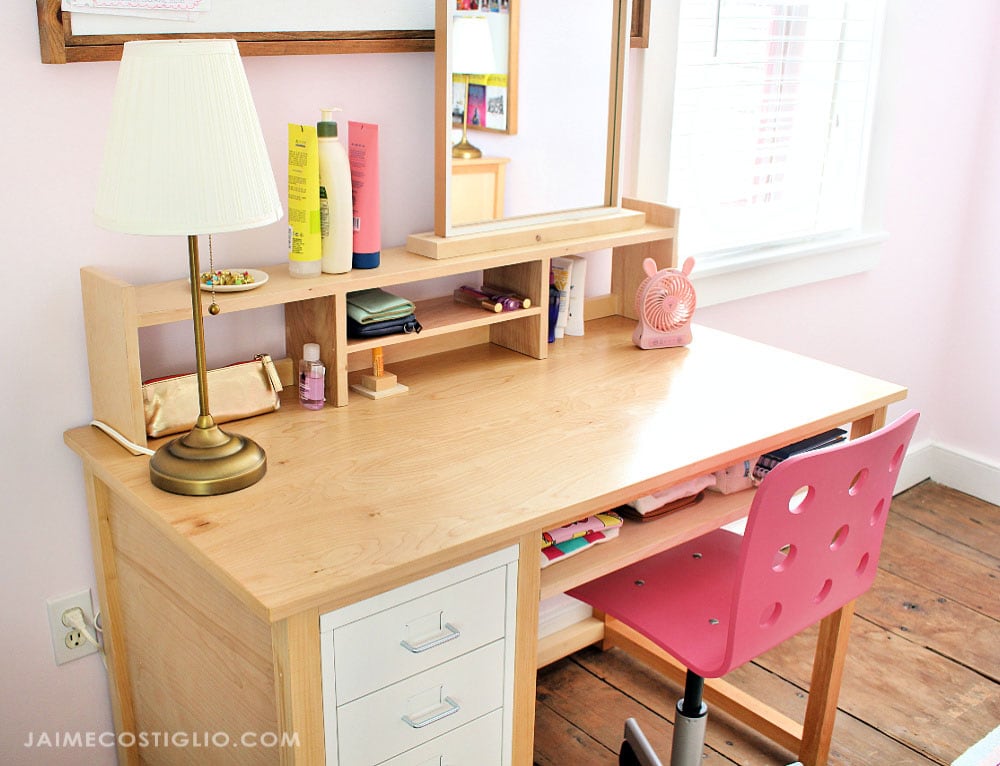 Diy Desk Topper Shelf Jaime Costiglio, Diy Built In Desk With Shelves