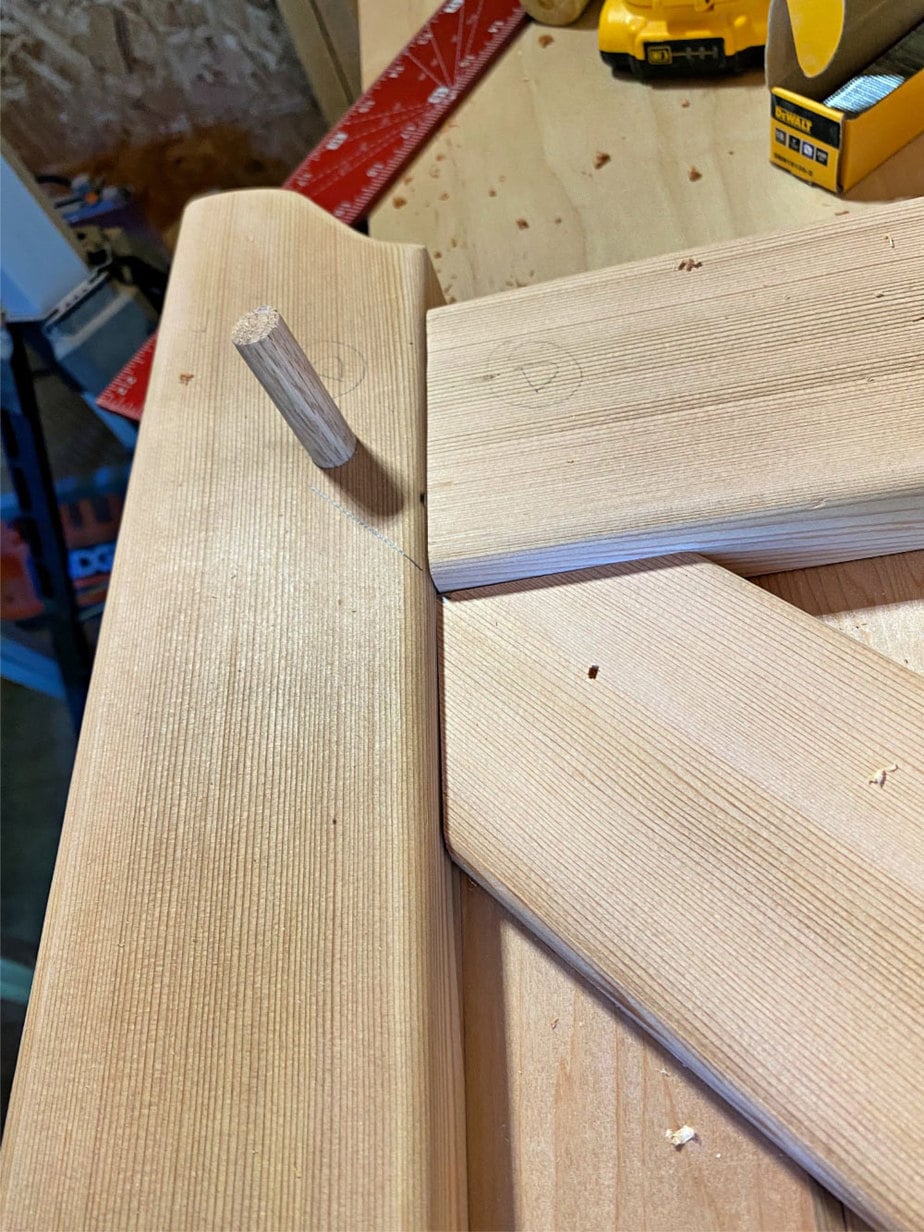 dowel pin in position