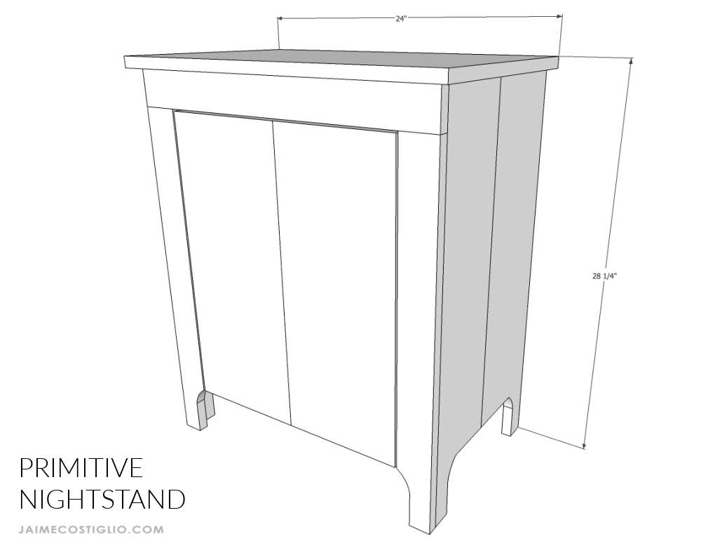 Primitive Side Table Nightstand Lamp table Desk Pattern/Plan WN149 