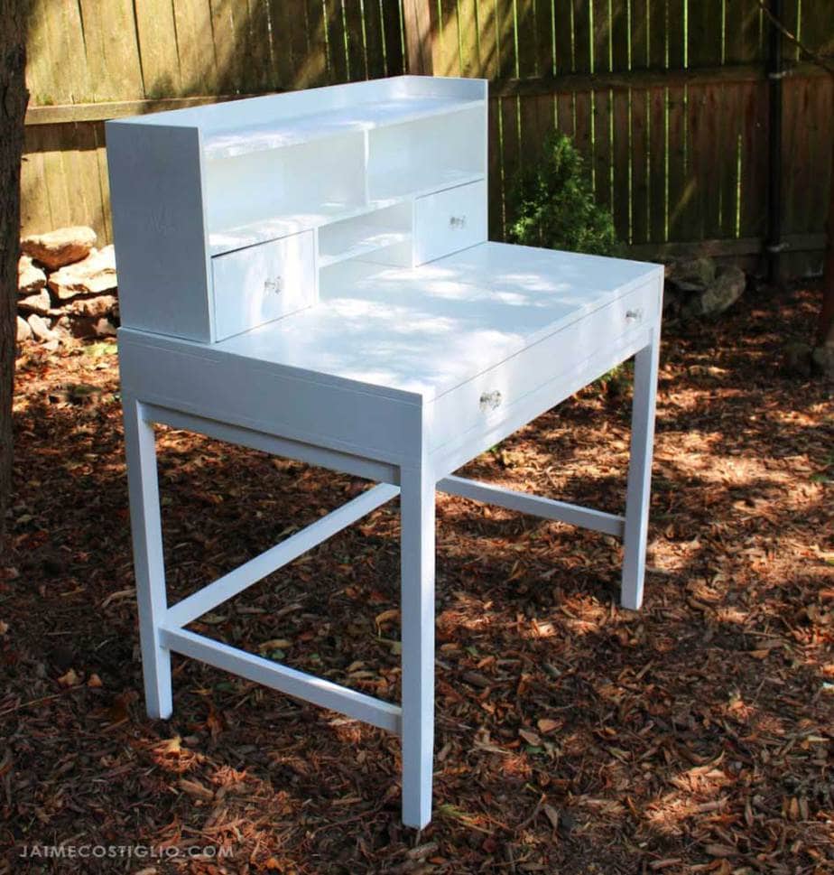 DIY Kids Art Center Worktable with Storage Shelves - Jaime Costiglio