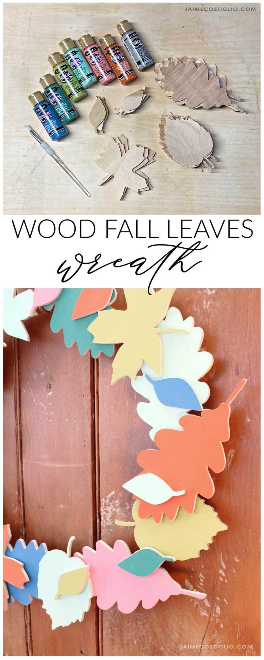 painted fall leaves wreath