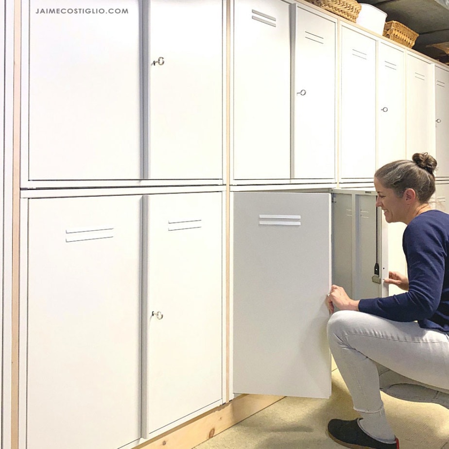 DIY Built In Locker Storage Wall - Jaime Costiglio