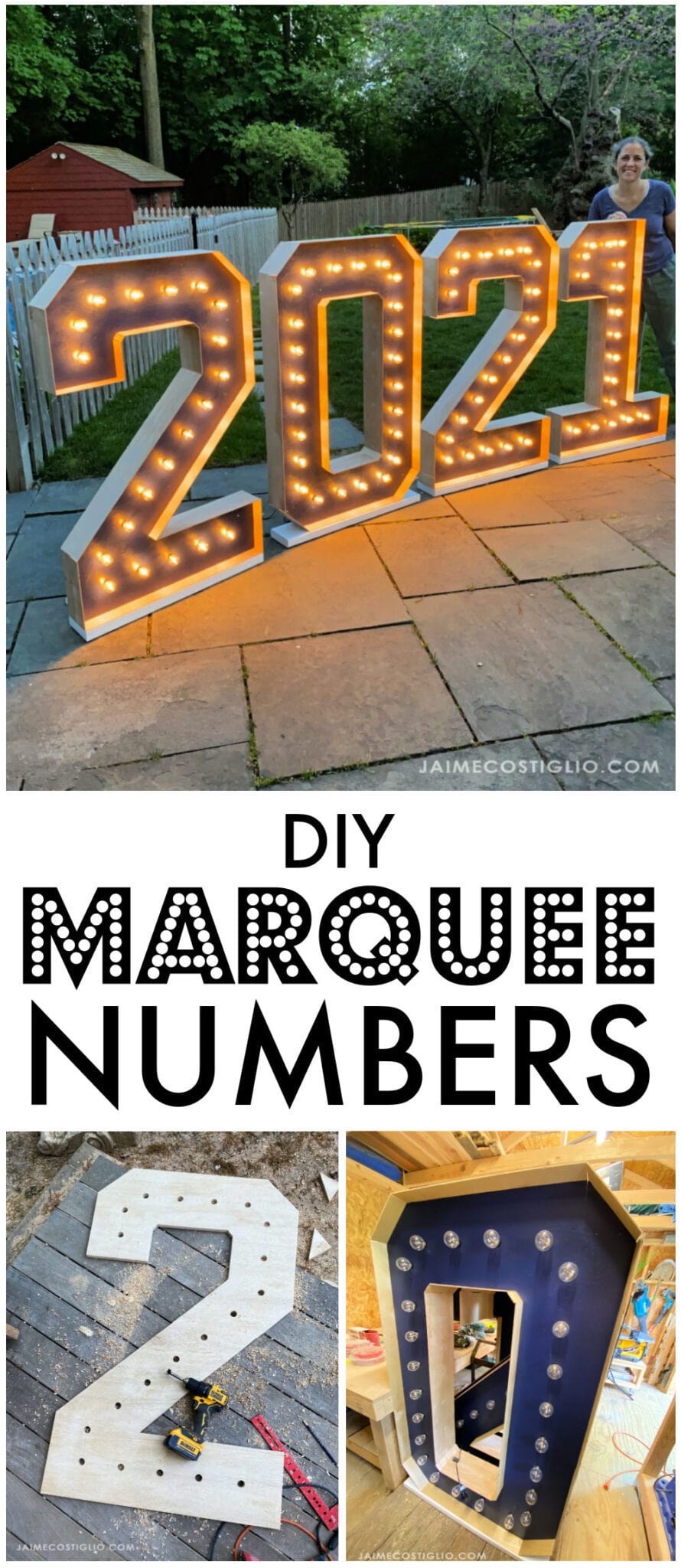 DIY Marquee Numbers Jaime Costiglio