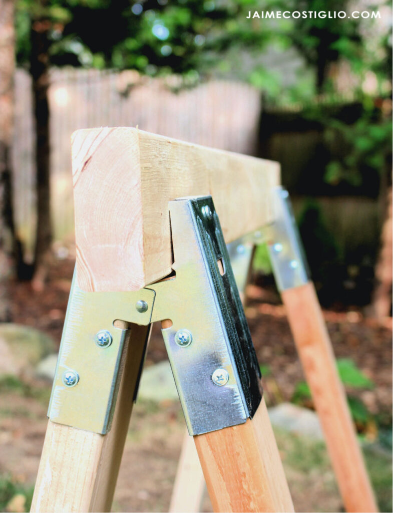 DIY Sawhorse Dining Table - Jaime Costiglio