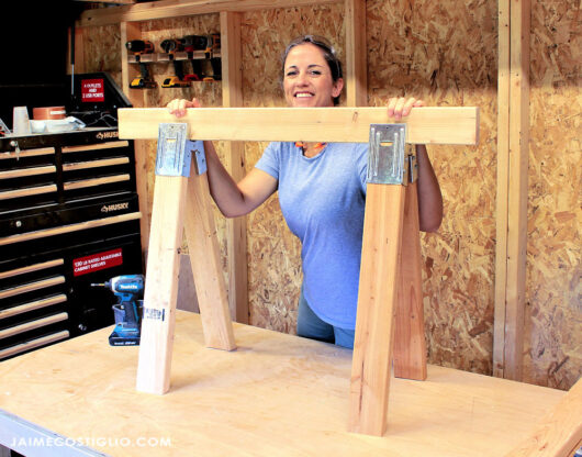 DIY Sawhorse Dining Table - Jaime Costiglio