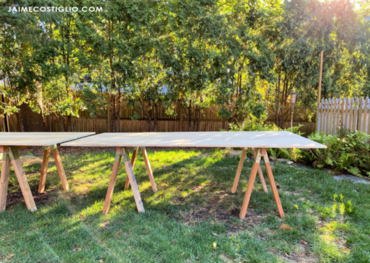 DIY Sawhorse Dining Table - Jaime Costiglio