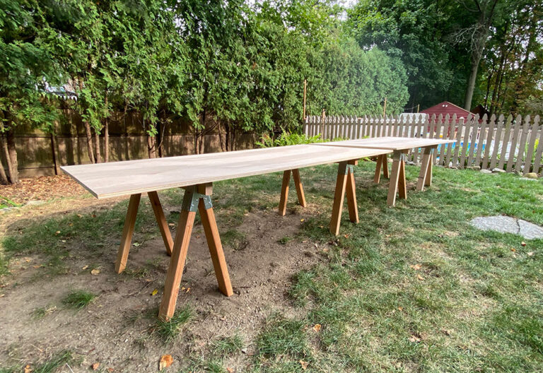 DIY Sawhorse Dining Table - Jaime Costiglio