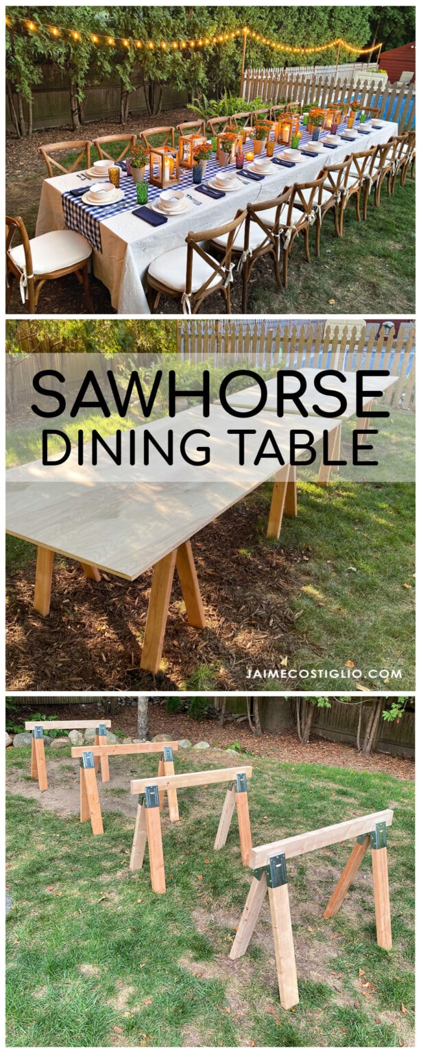 DIY Sawhorse Dining Table - Jaime Costiglio