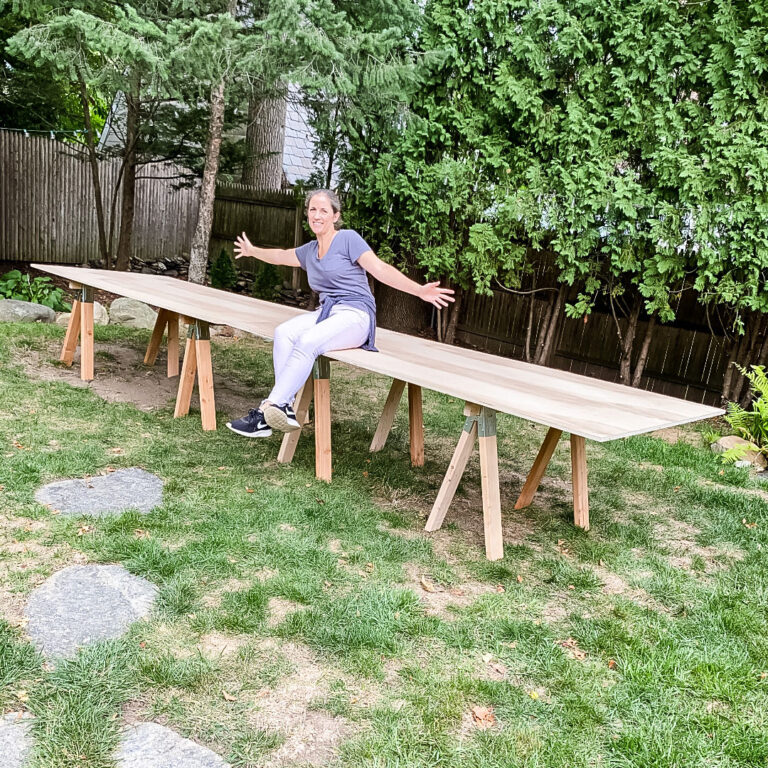 DIY Sawhorse Dining Table Jaime Costiglio
