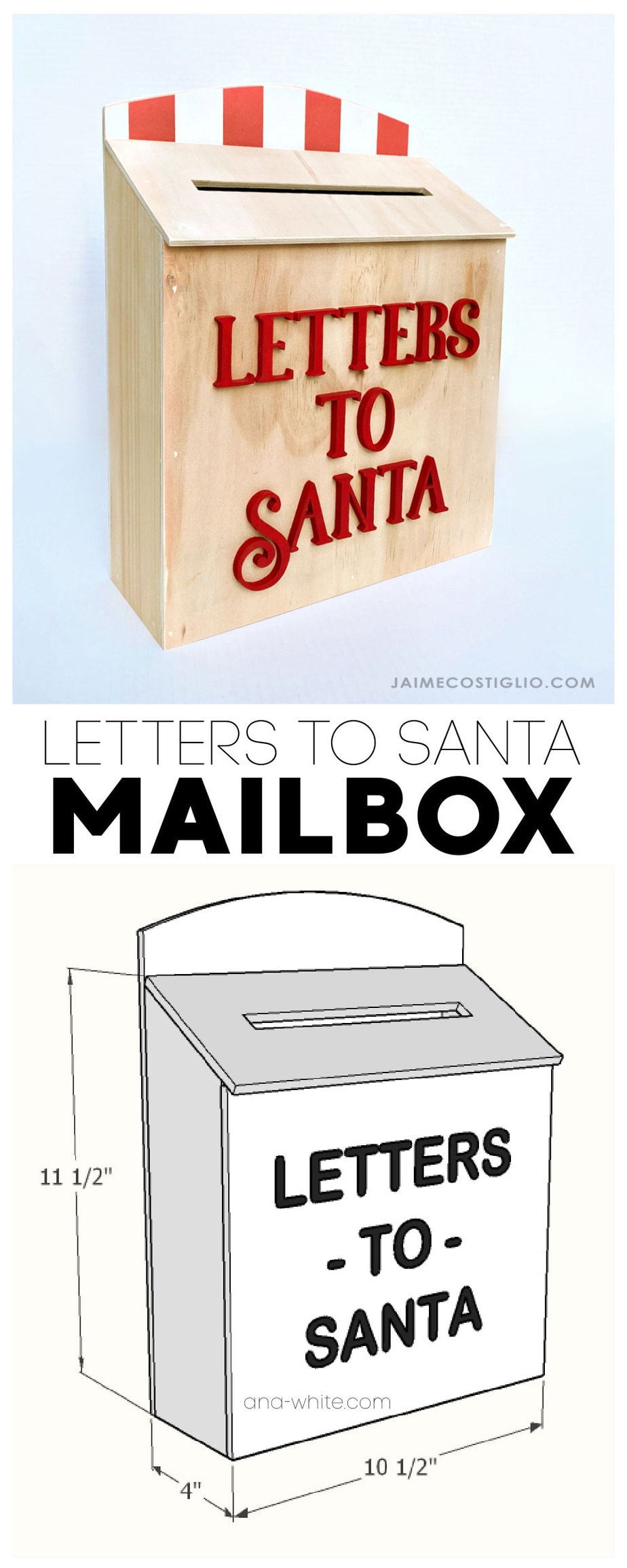 diy letters to Santa mailbox plans
