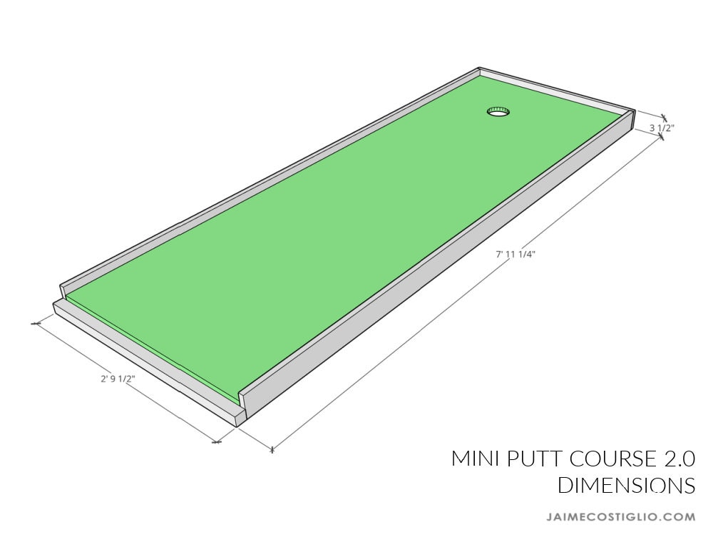 mini putt course dimensions
