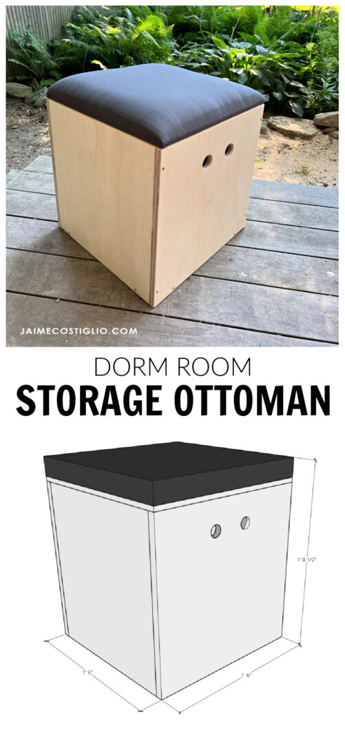 DIY Dorm Room Storage Ottoman Jaime Costiglio