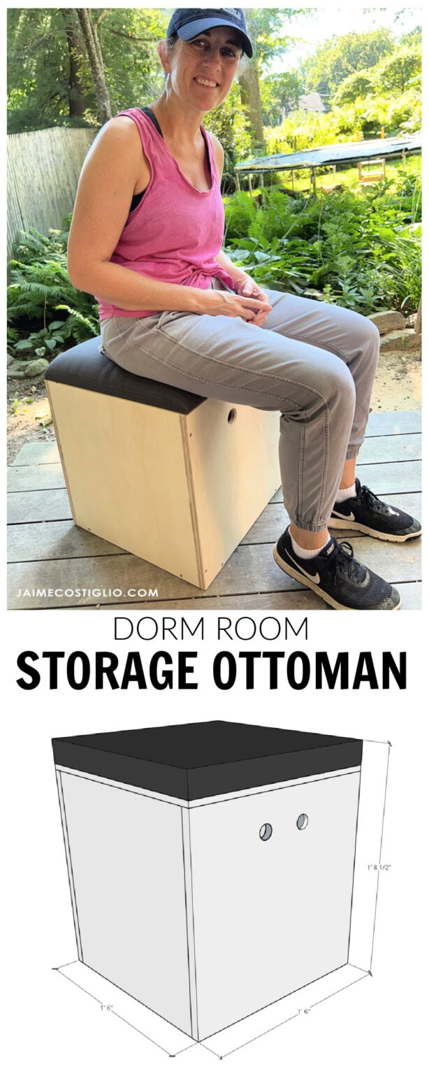 DIY Dorm Room Storage Ottoman Jaime Costiglio