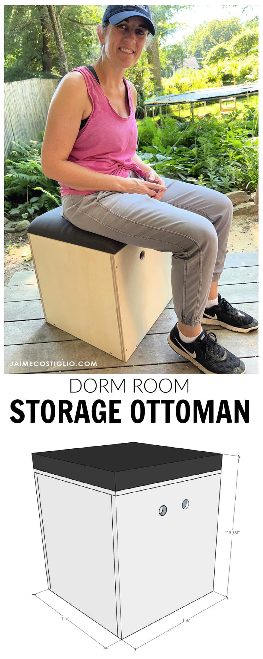 dorm room storage ottoman plans