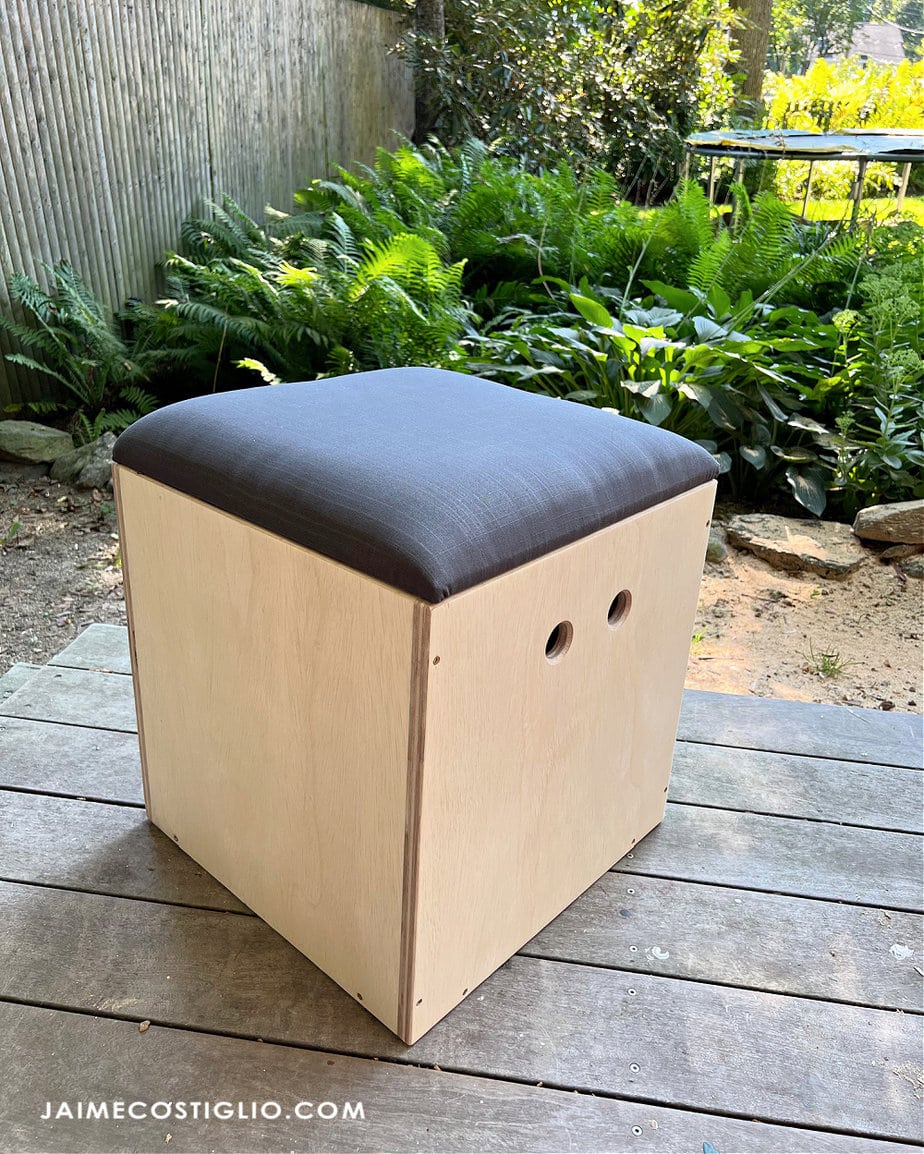 storage ottoman with cushion top