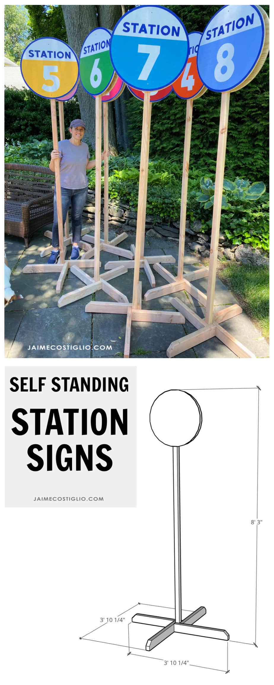diy self standing station signs